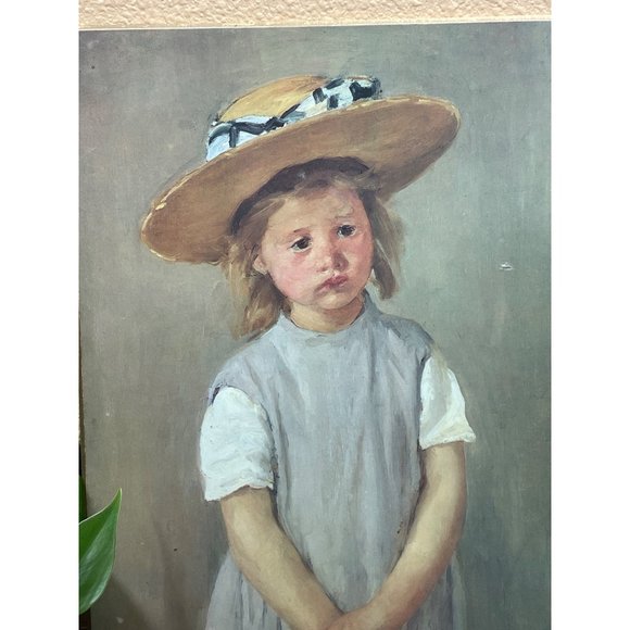 Vintage Mary Cassatt Child In A Straw Hat Plaque - Picture 3 of 4